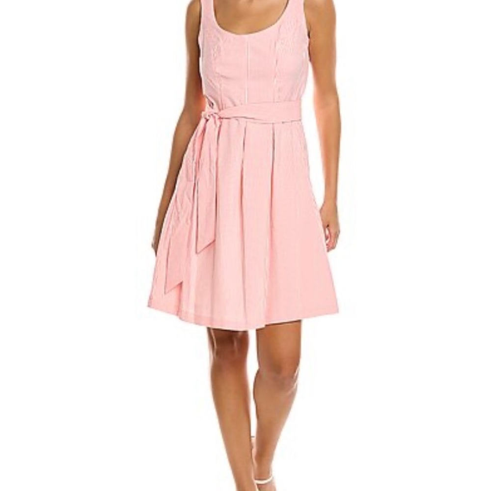 Pink Anne Klein Seersucker Mini Dress